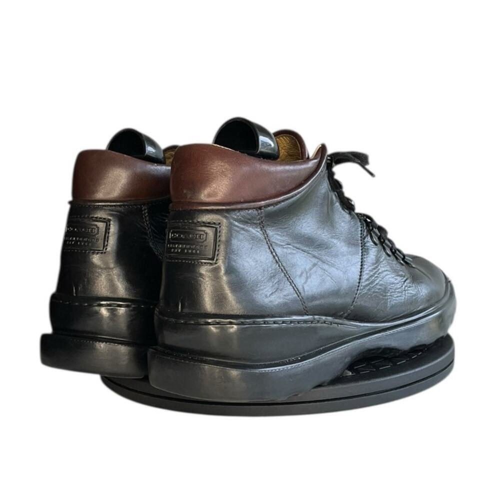 Mens Coach Aaron Mens Size 8.5D Leather Chukka Ankle Boots Black - Picture 4 of 6
